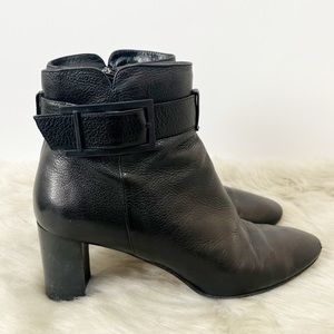 Aquatalia Vanie Black Leather Ankle Boots Size 7.5